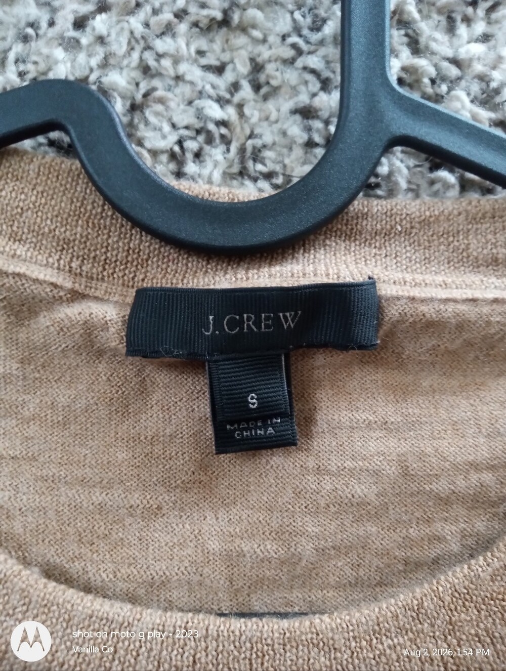 J.Crew 3/4 Sleeve Merino Wool Tippi Sweater Marled Camel Small - Picture 4 of 9